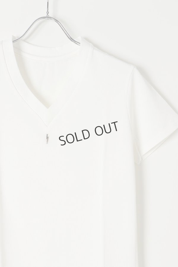 画像2: {SOLD}under bar アンダーバー 【under bar Limited】V-Neck S/S Silver Thunderbolt{-AGS} (2)