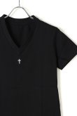 画像2: under bar アンダーバー 【under bar Limited】V-Neck S/S Silver Cross with Stones{-AGS} (2)