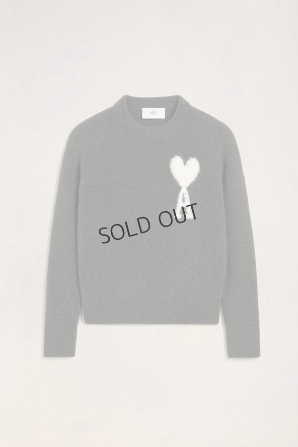 画像2: {SOLD}AMI アミ オフホワイト Ami de Coeur クルーネック セーター{-BDA} (2)