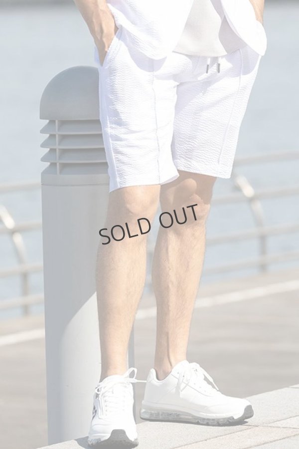 画像2: {SOLD}1piu1uguale3 RELAX ウノピゥウノウグァーレトレ リラックス シアサッカーストライプハーフスラックス{-BDS} (2)