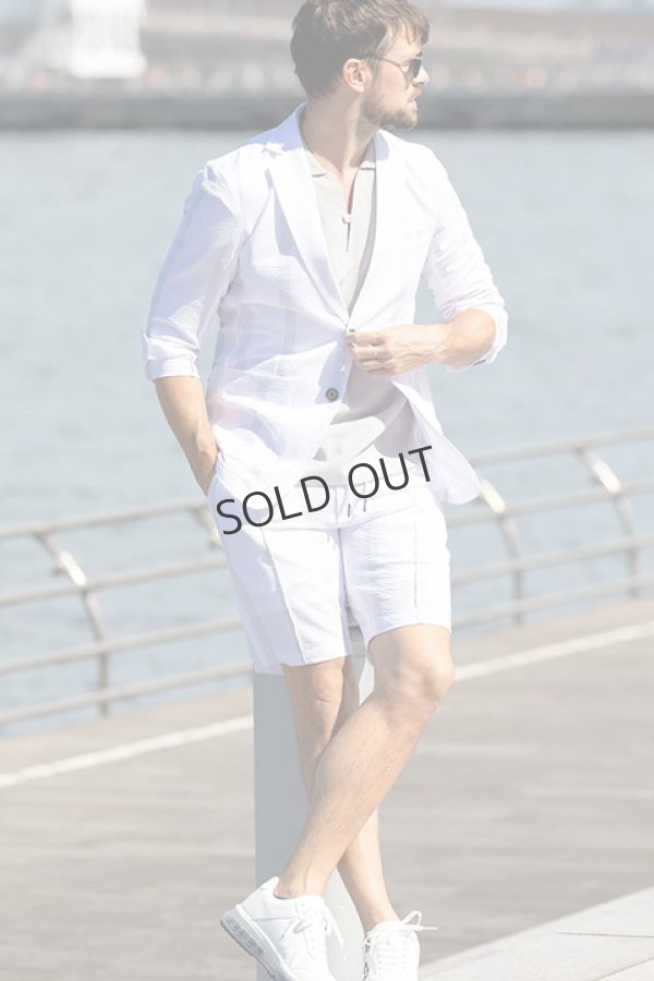 画像4: {SOLD}1piu1uguale3 RELAX ウノピゥウノウグァーレトレ リラックス シアサッカーストライプハーフスラックス{-BDS} (4)