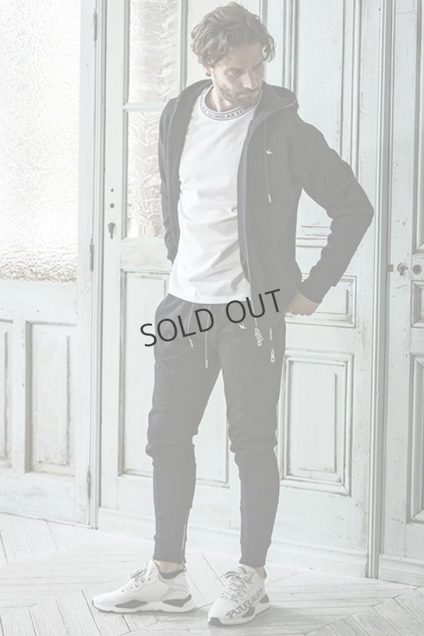 画像6: {SOLD}1piu1uguale3 RELAX ウノピゥウノウグァーレトレ リラックス ジップロゴスウェットロングパンツ{-BDA} (6)