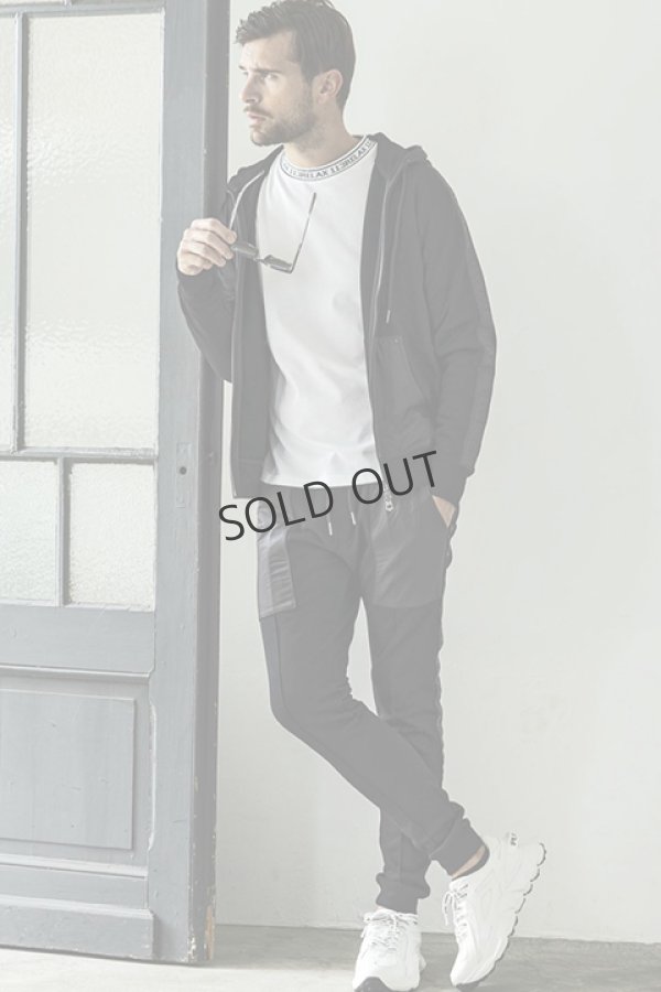 画像8: {SOLD}1piu1uguale3 RELAX ウノピゥウノウグァーレトレ リラックス ラインロゴコンビジョガーパンツ{-BDA} (8)