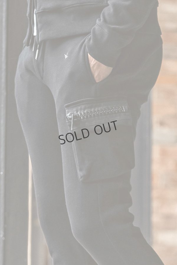 画像5: {SOLD}1piu1uguale3 RELAX ウノピゥウノウグァーレトレ リラックス ビッグファスナーカーゴポケットスウェットパンツ{-BEA} (5)