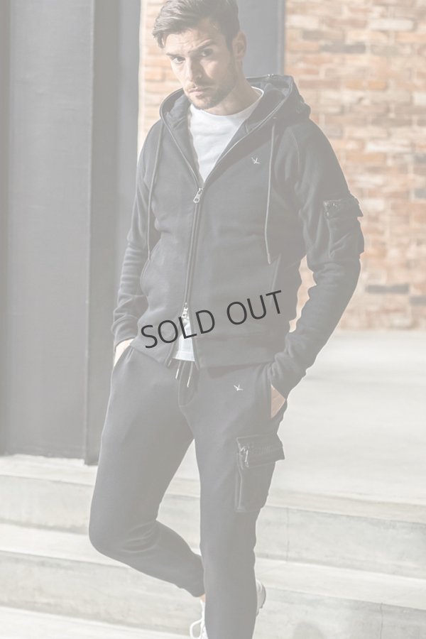 画像7: {SOLD}1piu1uguale3 RELAX ウノピゥウノウグァーレトレ リラックス ビッグファスナーカーゴポケットスウェットパンツ{-BEA} (7)