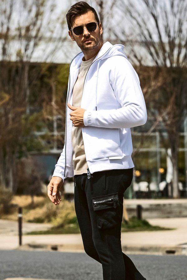 画像11: 1piu1uguale3 RELAX ウノピゥウノウグァーレトレ リラックス ビッグファスナーカーゴポケットスウェットパンツ{-BEA} (11)