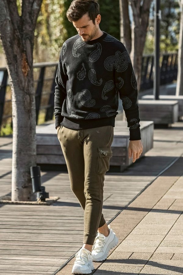 画像6: 1piu1uguale3 RELAX ウノピゥウノウグァーレトレ リラックス ビッグファスナーカーゴポケットスウェットパンツ{-BEA} (6)