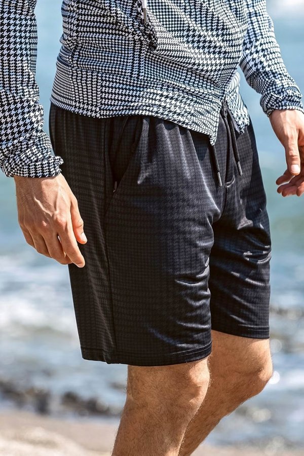 画像2: 1piu1uguale3 RELAX ウノピゥウノウグァーレトレ リラックス グレンチェックラッシュガードショーツ{-BFS} (2)