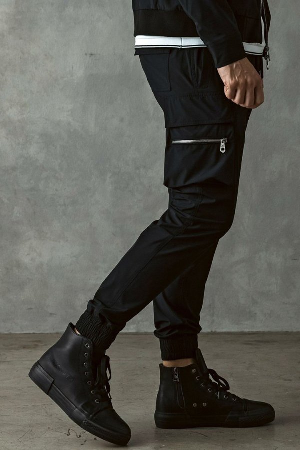 画像4: 1piu1uguale3 RELAX ウノピゥウノウグァーレトレ リラックス 接触冷感グレンチェックナイロンカーゴパンツ{-BFS} (4)