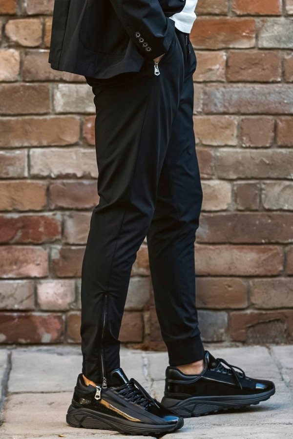 画像4: 1piu1uguale3 RELAX ウノピゥウノウグァーレトレ リラックス 接触冷感グレンチェックナイロンジョガーパンツ{-BFS} (4)