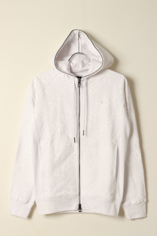 画像2: 【 40%OFF セール16,940円→10,164円】 1piu1uguale3 RELAX ウノピゥウノウグァーレトレ リラックス サイドリブ総柄ロゴパーカー{-BCS} (2)