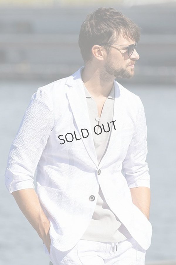 画像2: {SOLD}1piu1uguale3 RELAX ウノピゥウノウグァーレトレ リラックス シアサッカーストライプジャケット{-BDS} (2)