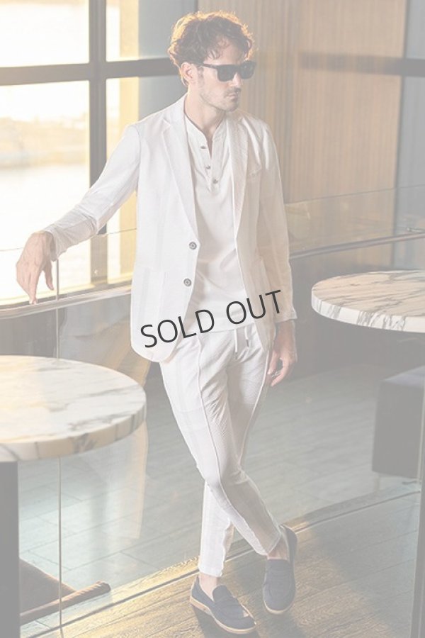 画像4: {SOLD}1piu1uguale3 RELAX ウノピゥウノウグァーレトレ リラックス シアサッカーストライプジャケット{-BDS} (4)