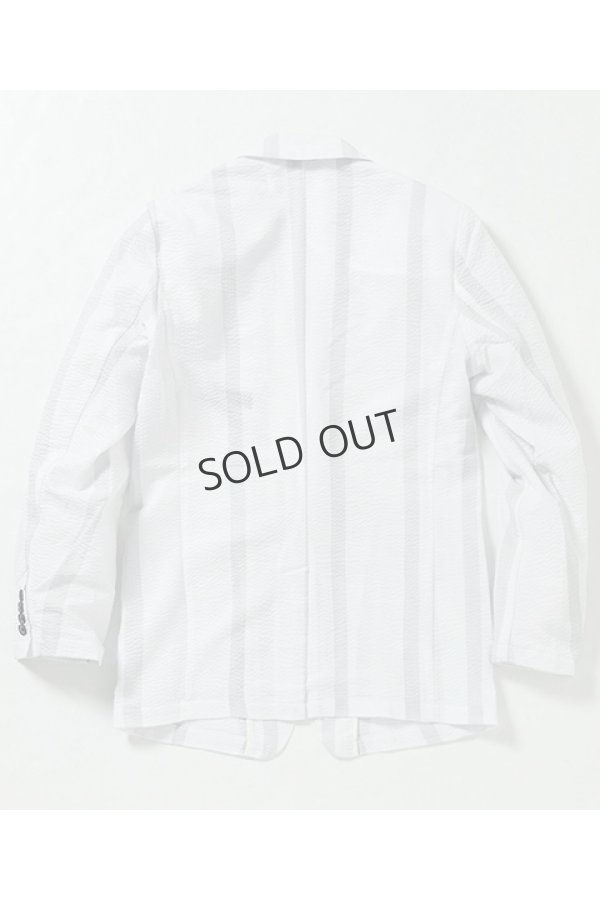 画像7: {SOLD}1piu1uguale3 RELAX ウノピゥウノウグァーレトレ リラックス シアサッカーストライプジャケット{-BDS} (7)