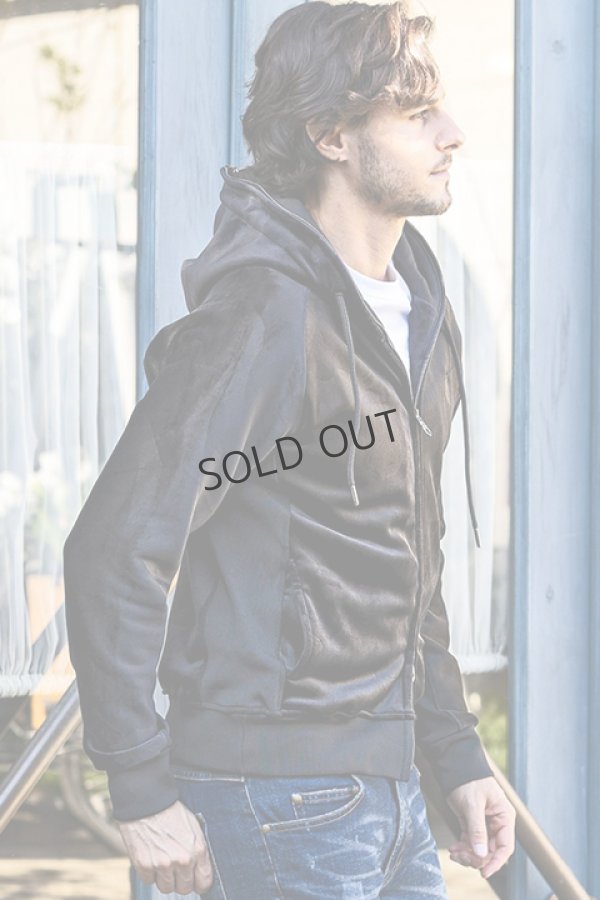 画像4: {SOLD}1piu1uguale3 RELAX ウノピゥウノウグァーレトレ リラックス カモ柄ベロアパーカー{-BDA} (4)