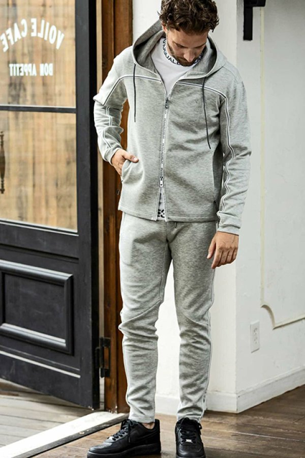 画像5: 【 30%OFF セール18,920円→13,244円】 1piu1uguale3 RELAX ウノピゥウノウグァーレトレ リラックス パイピングラインランニングパーカー{-BDA} (5)