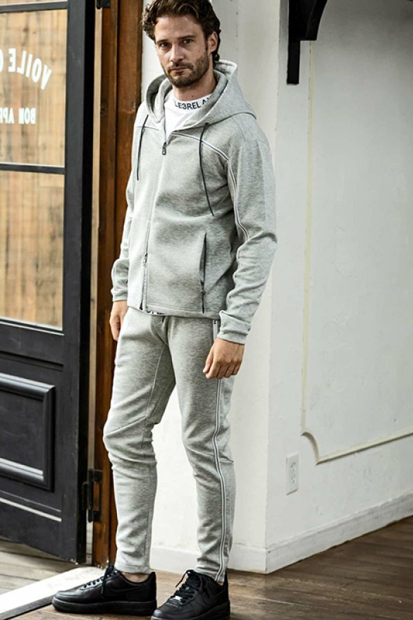 画像6: 【 30%OFF セール18,920円→13,244円】 1piu1uguale3 RELAX ウノピゥウノウグァーレトレ リラックス パイピングラインランニングパーカー{-BDA} (6)