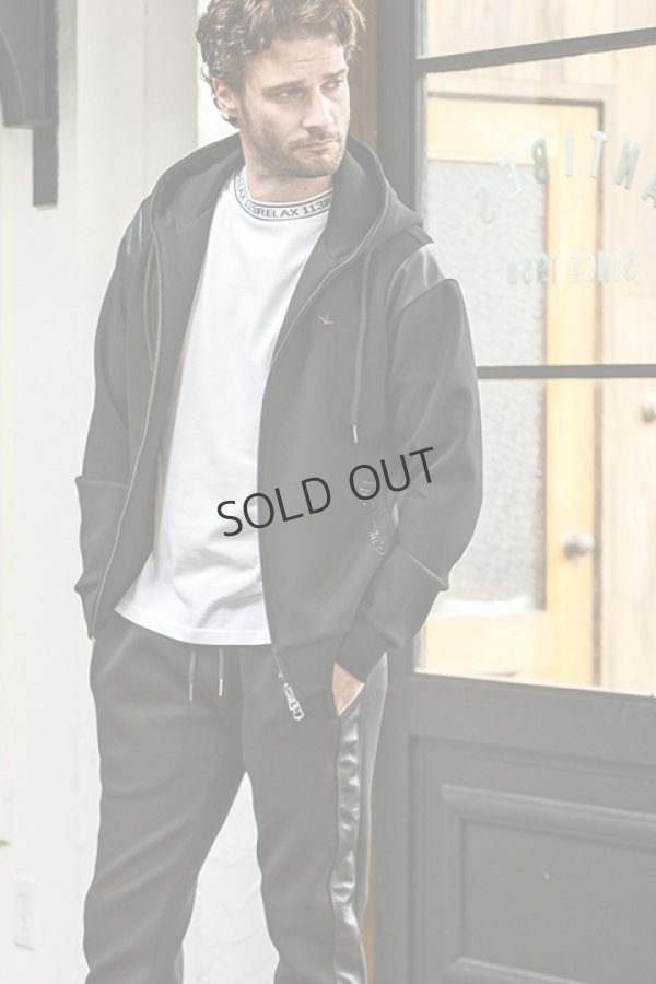 画像6: {SOLD}1piu1uguale3 RELAX ウノピゥウノウグァーレトレ リラックス レザーラインポンチパーカー{-BDA} (6)