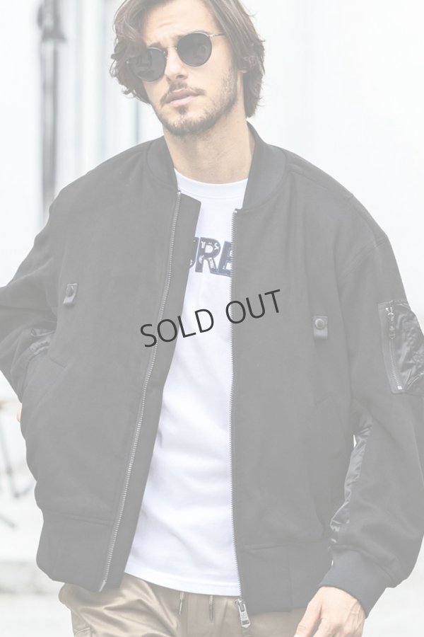 画像2: {SOLD}1piu1uguale3 RELAX ウノピゥウノウグァーレトレ リラックス スウェードパデッドブルゾン{-BDA} (2)