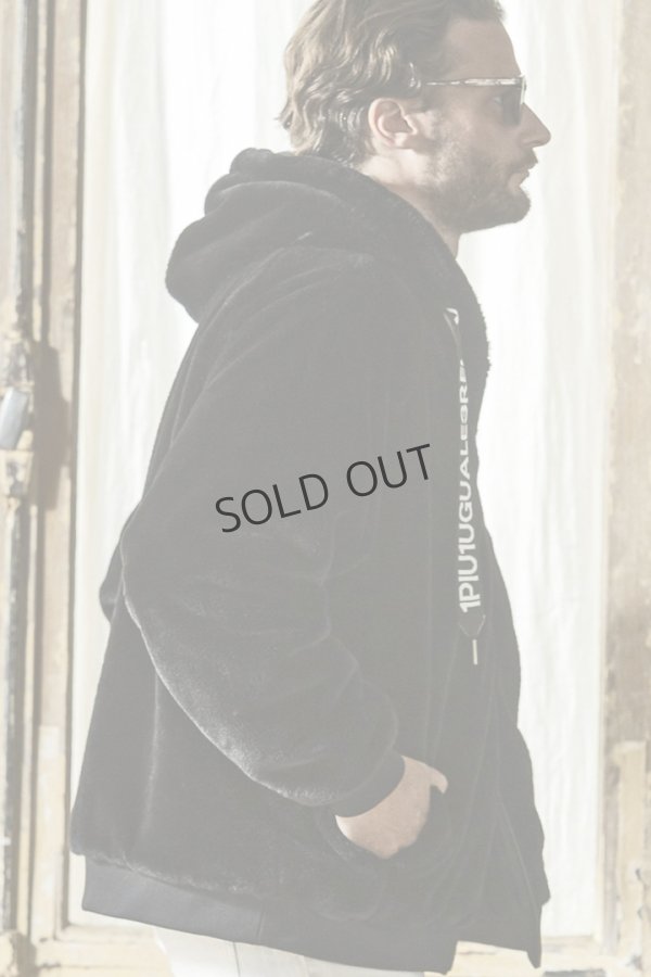 画像4: {SOLD}1piu1uguale3 RELAX ウノピゥウノウグァーレトレ リラックス ワイドスピンドル袖ロゴファーブルゾン{-BDA} (4)