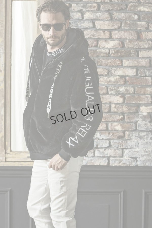 画像5: {SOLD}1piu1uguale3 RELAX ウノピゥウノウグァーレトレ リラックス ワイドスピンドル袖ロゴファーブルゾン{-BDA} (5)