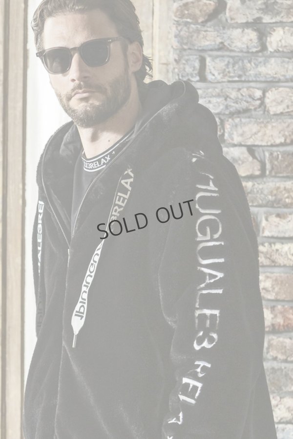 画像6: {SOLD}1piu1uguale3 RELAX ウノピゥウノウグァーレトレ リラックス ワイドスピンドル袖ロゴファーブルゾン{-BDA} (6)