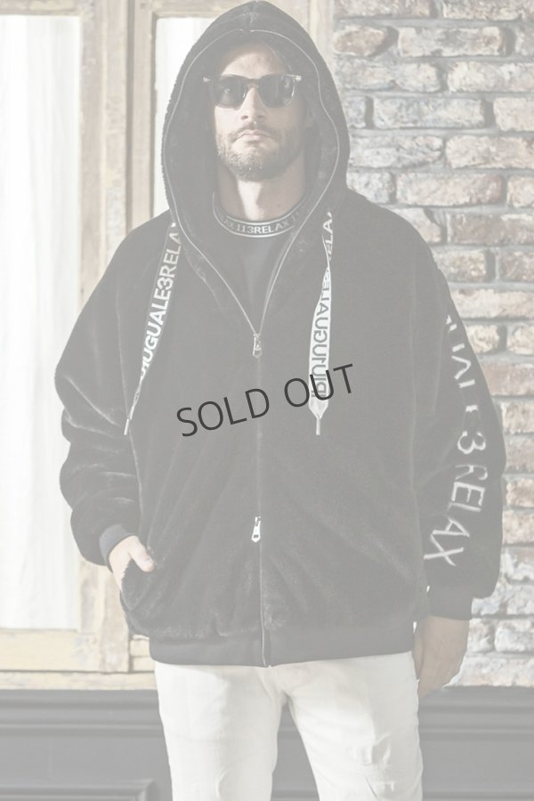 画像7: {SOLD}1piu1uguale3 RELAX ウノピゥウノウグァーレトレ リラックス ワイドスピンドル袖ロゴファーブルゾン{-BDA} (7)