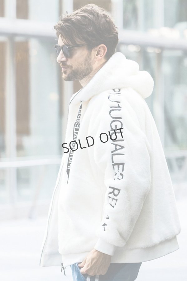 画像3: {SOLD}1piu1uguale3 RELAX ウノピゥウノウグァーレトレ リラックス ワイドスピンドル袖ロゴファーブルゾン{-BDA} (3)