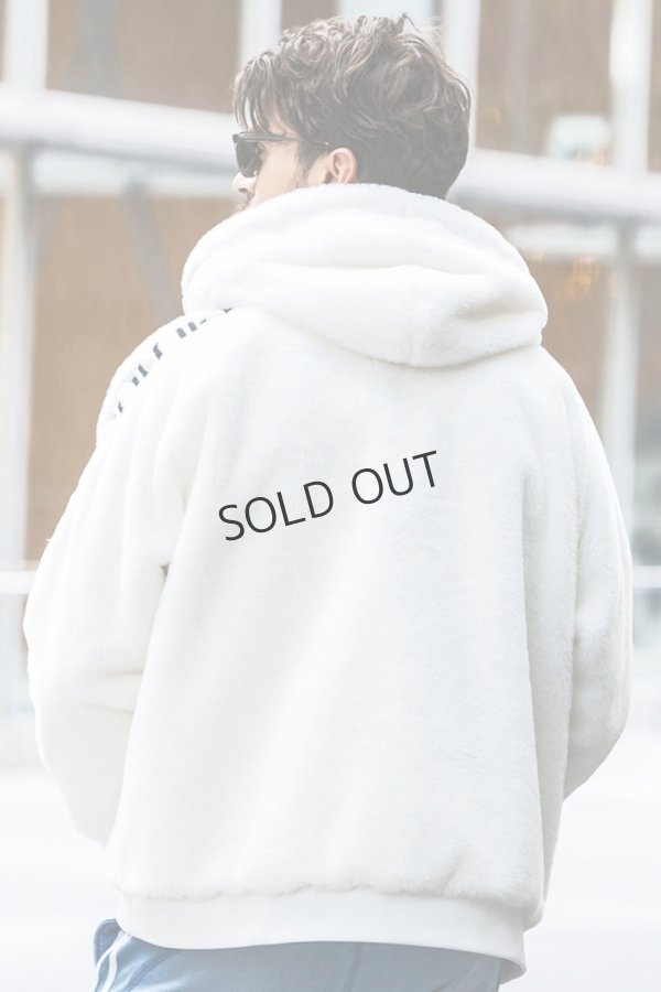 画像4: {SOLD}1piu1uguale3 RELAX ウノピゥウノウグァーレトレ リラックス ワイドスピンドル袖ロゴファーブルゾン{-BDA} (4)