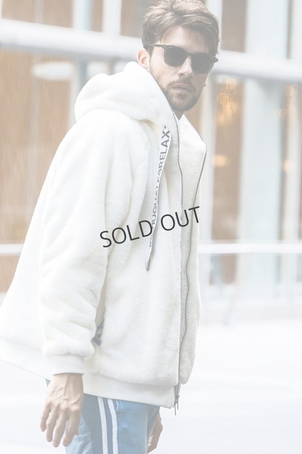 画像5: {SOLD}1piu1uguale3 RELAX ウノピゥウノウグァーレトレ リラックス ワイドスピンドル袖ロゴファーブルゾン{-BDA} (5)