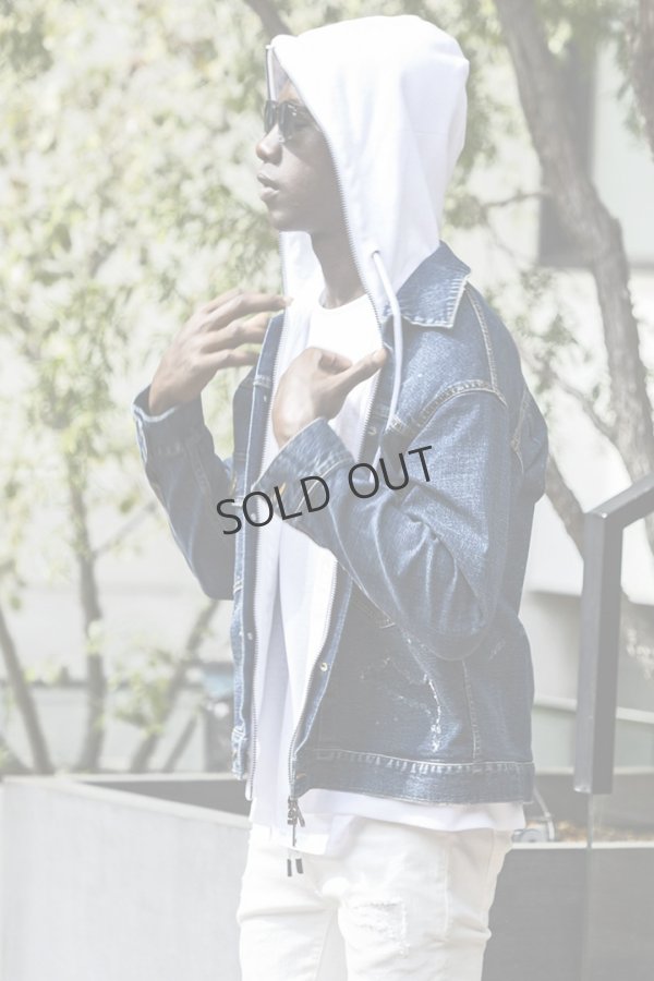 画像6: {SOLD}1piu1uguale3 RELAX ウノピゥウノウグァーレトレ リラックス デニムジャケットフーディー{-BES} (6)