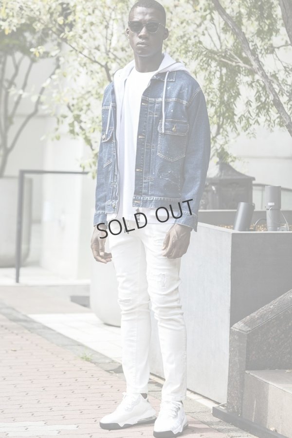 画像7: {SOLD}1piu1uguale3 RELAX ウノピゥウノウグァーレトレ リラックス デニムジャケットフーディー{-BES} (7)