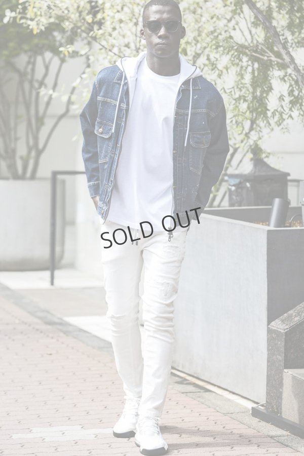 画像8: {SOLD}1piu1uguale3 RELAX ウノピゥウノウグァーレトレ リラックス デニムジャケットフーディー{-BES} (8)