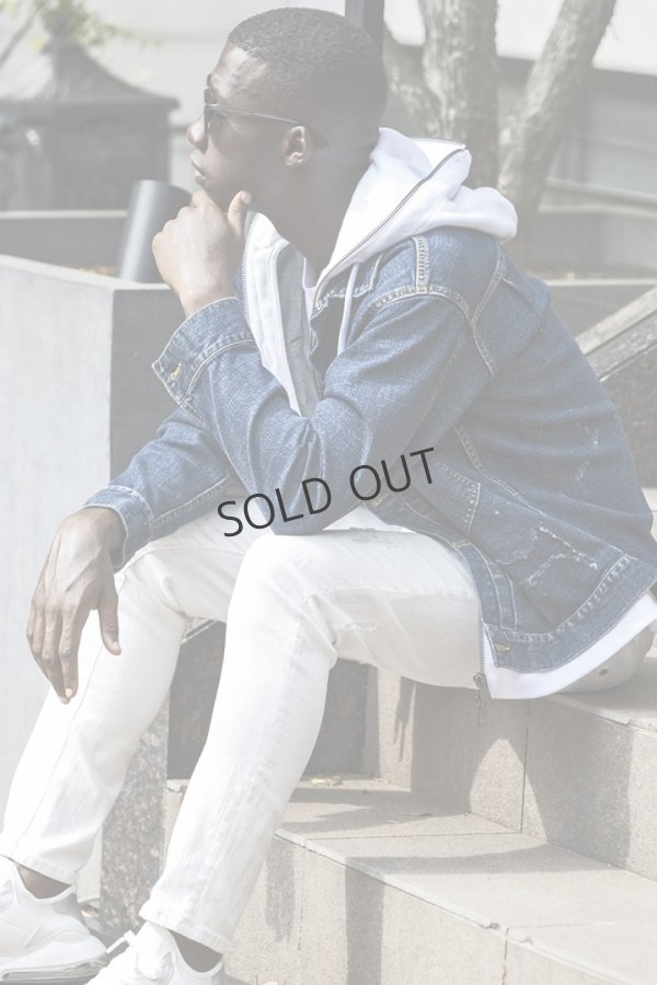 画像10: {SOLD}1piu1uguale3 RELAX ウノピゥウノウグァーレトレ リラックス デニムジャケットフーディー{-BES} (10)