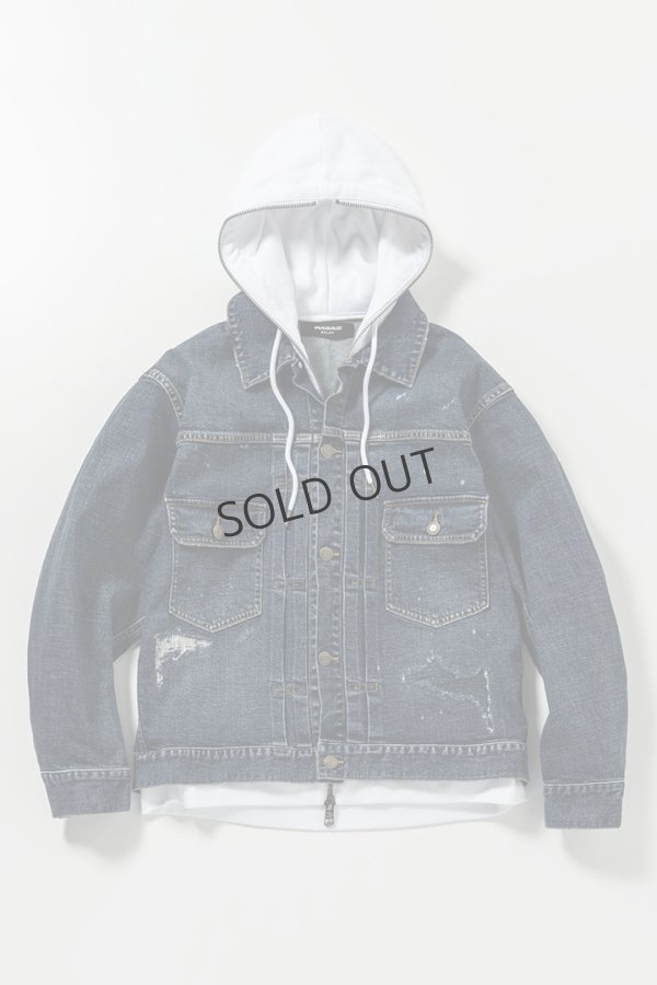 画像12: {SOLD}1piu1uguale3 RELAX ウノピゥウノウグァーレトレ リラックス デニムジャケットフーディー{-BES} (12)