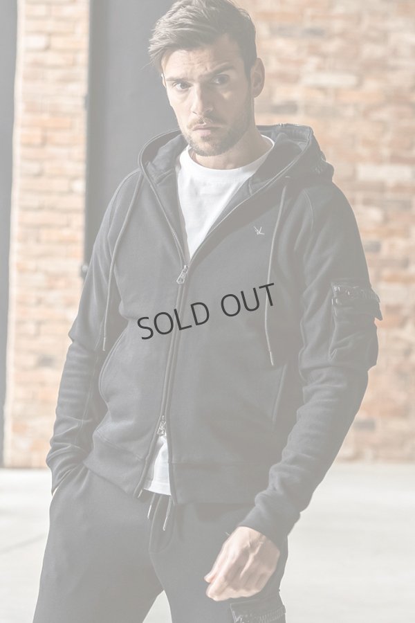 画像1: {SOLD}1piu1uguale3 RELAX ウノピゥウノウグァーレトレ リラックス ビッグファスナーカーゴポケットスウェットパーカー{-BEA} (1)