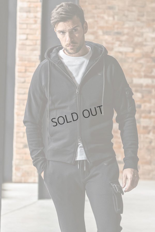 画像6: {SOLD}1piu1uguale3 RELAX ウノピゥウノウグァーレトレ リラックス ビッグファスナーカーゴポケットスウェットパーカー{-BEA} (6)