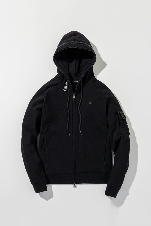 画像7: 1piu1uguale3 RELAX ウノピゥウノウグァーレトレ リラックス ビッグファスナーカーゴポケットスウェットパーカー{-BEA} (7)