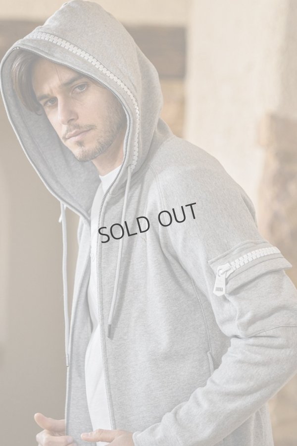 画像3: {SOLD}1piu1uguale3 RELAX ウノピゥウノウグァーレトレ リラックス ビッグファスナーカーゴポケットスウェットパーカー{-BEA} (3)