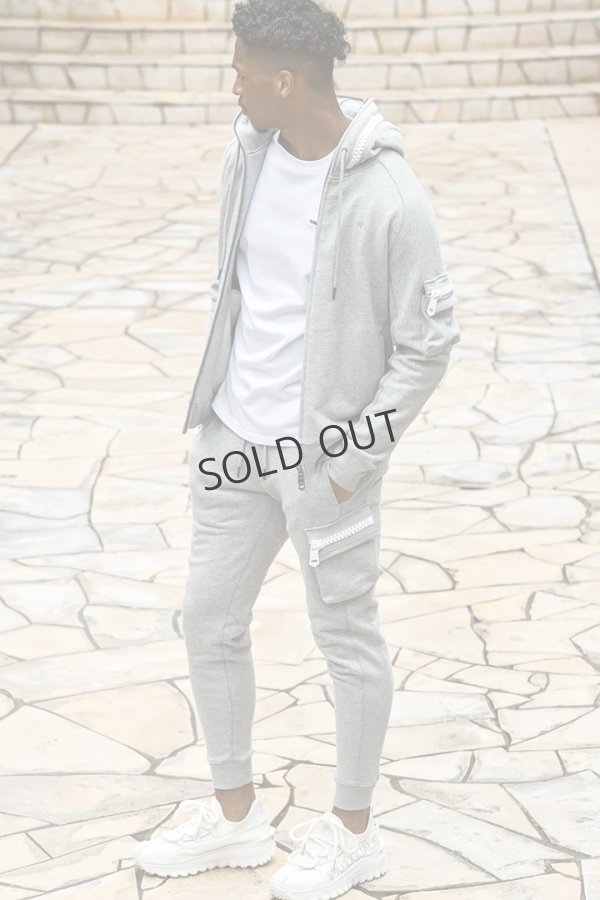 画像8: {SOLD}1piu1uguale3 RELAX ウノピゥウノウグァーレトレ リラックス ビッグファスナーカーゴポケットスウェットパーカー{-BEA} (8)