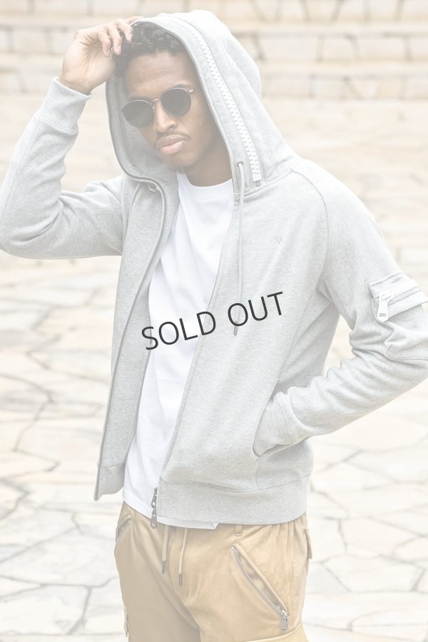 画像10: {SOLD}1piu1uguale3 RELAX ウノピゥウノウグァーレトレ リラックス ビッグファスナーカーゴポケットスウェットパーカー{-BEA} (10)