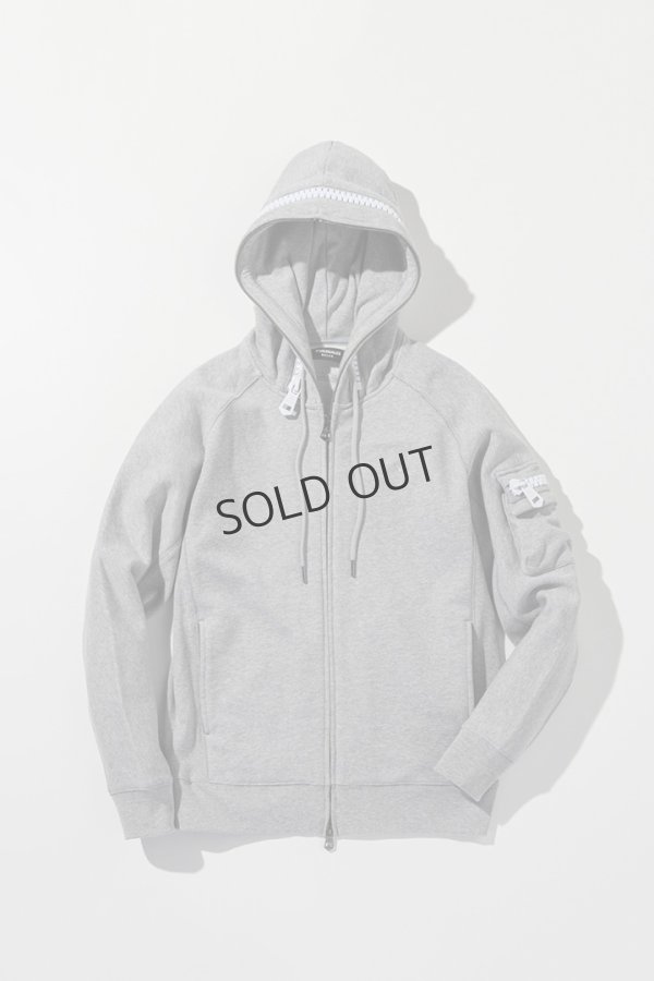 画像13: {SOLD}1piu1uguale3 RELAX ウノピゥウノウグァーレトレ リラックス ビッグファスナーカーゴポケットスウェットパーカー{-BEA} (13)