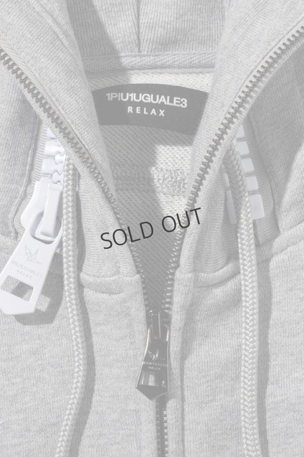 画像17: {SOLD}1piu1uguale3 RELAX ウノピゥウノウグァーレトレ リラックス ビッグファスナーカーゴポケットスウェットパーカー{-BEA} (17)