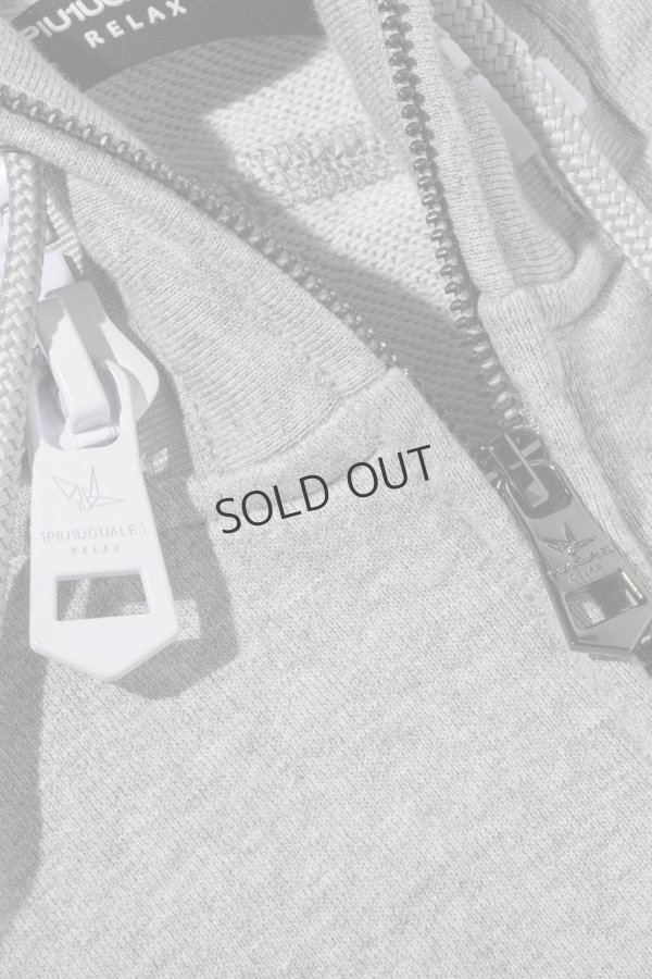 画像18: {SOLD}1piu1uguale3 RELAX ウノピゥウノウグァーレトレ リラックス ビッグファスナーカーゴポケットスウェットパーカー{-BEA} (18)