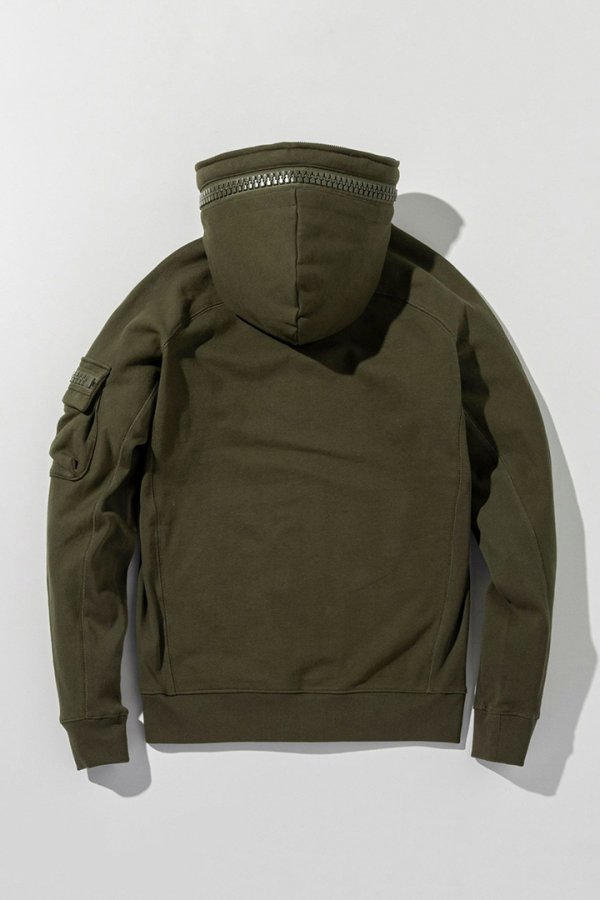 画像11: 【 10%OFF セール24,200円→21,780円】 1piu1uguale3 RELAX ウノピゥウノウグァーレトレ リラックス ビッグファスナーカーゴポケットスウェットパーカー{-BEA} (11)