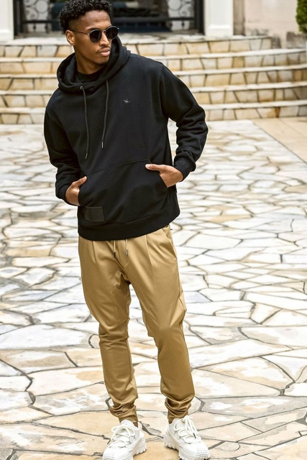 画像7: 【 10%OFF セール20,900円→18,810円】 1piu1uguale3 RELAX ウノピゥウノウグァーレトレ リラックス レザーパッチスウェットプルオーバーフーディー{-BEA} (7)