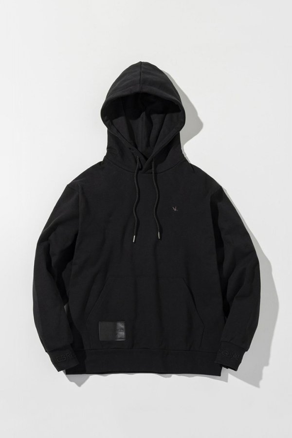 画像8: 【 10%OFF セール20,900円→18,810円】 1piu1uguale3 RELAX ウノピゥウノウグァーレトレ リラックス レザーパッチスウェットプルオーバーフーディー{-BEA} (8)