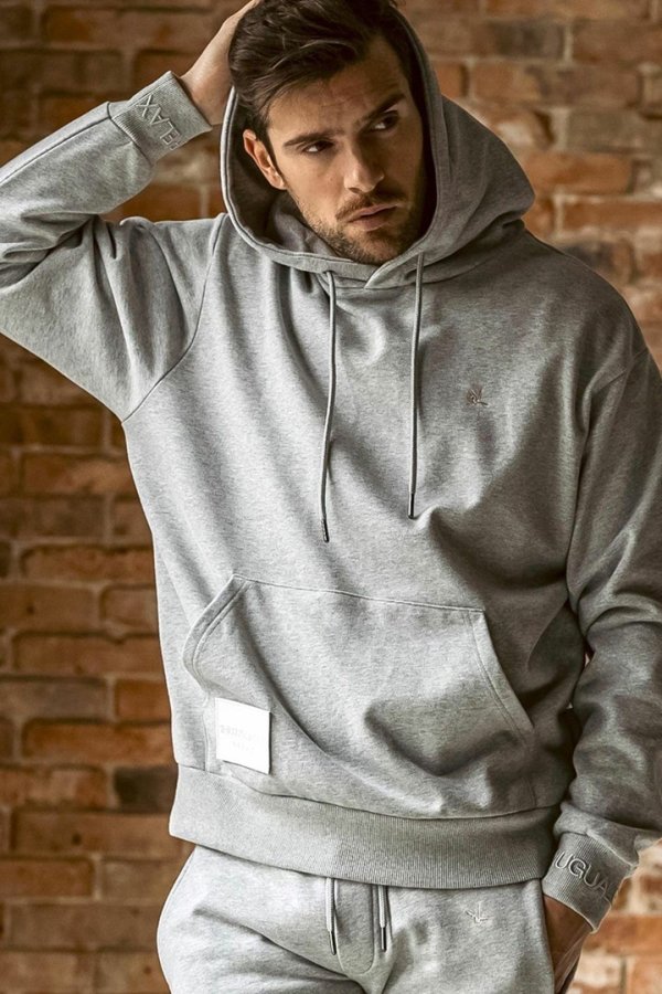 画像1: 【 10%OFF セール20,900円→18,810円】 1piu1uguale3 RELAX ウノピゥウノウグァーレトレ リラックス レザーパッチスウェットプルオーバーフーディー{-BEA} (1)