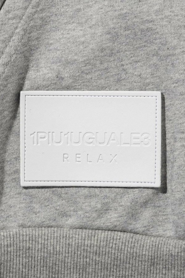 画像9: 【 10%OFF セール20,900円→18,810円】 1piu1uguale3 RELAX ウノピゥウノウグァーレトレ リラックス レザーパッチスウェットプルオーバーフーディー{-BEA} (9)