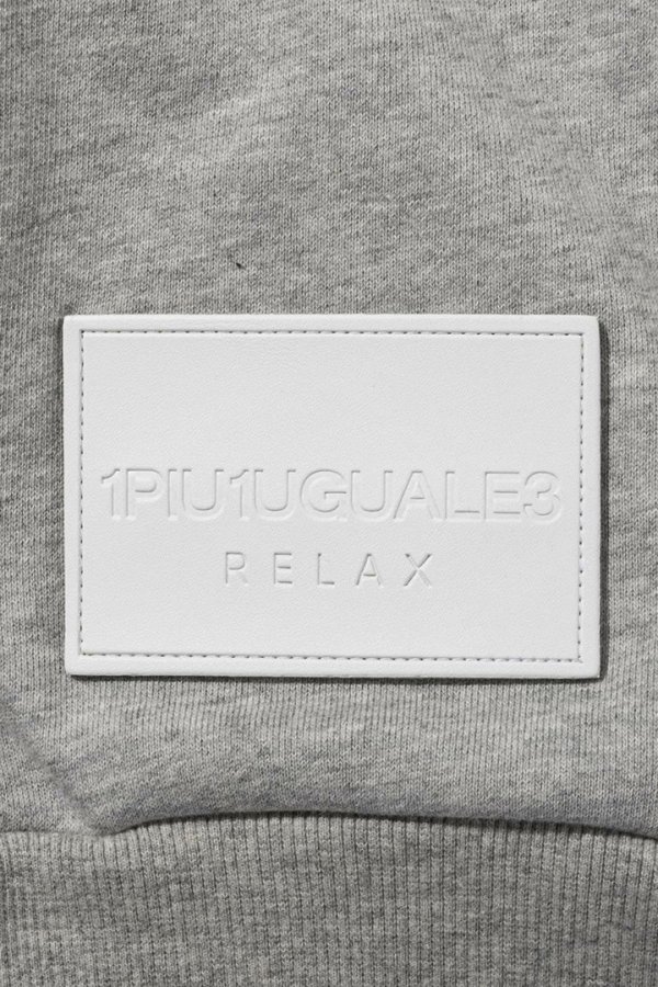 画像10: 【 10%OFF セール18,920円→17,028円】 1piu1uguale3 RELAX ウノピゥウノウグァーレトレ リラックス レザーパッチスウェットクルーネックプルオーバー{-BEA} (10)
